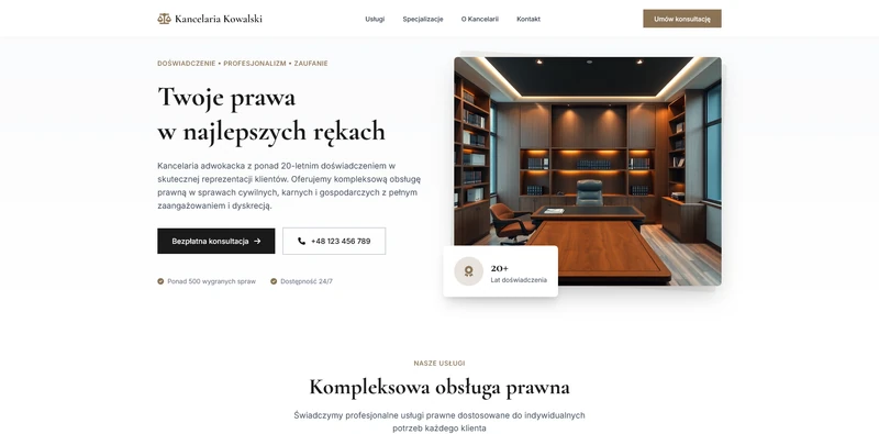 Minimalistyczna, uporządkowana strona